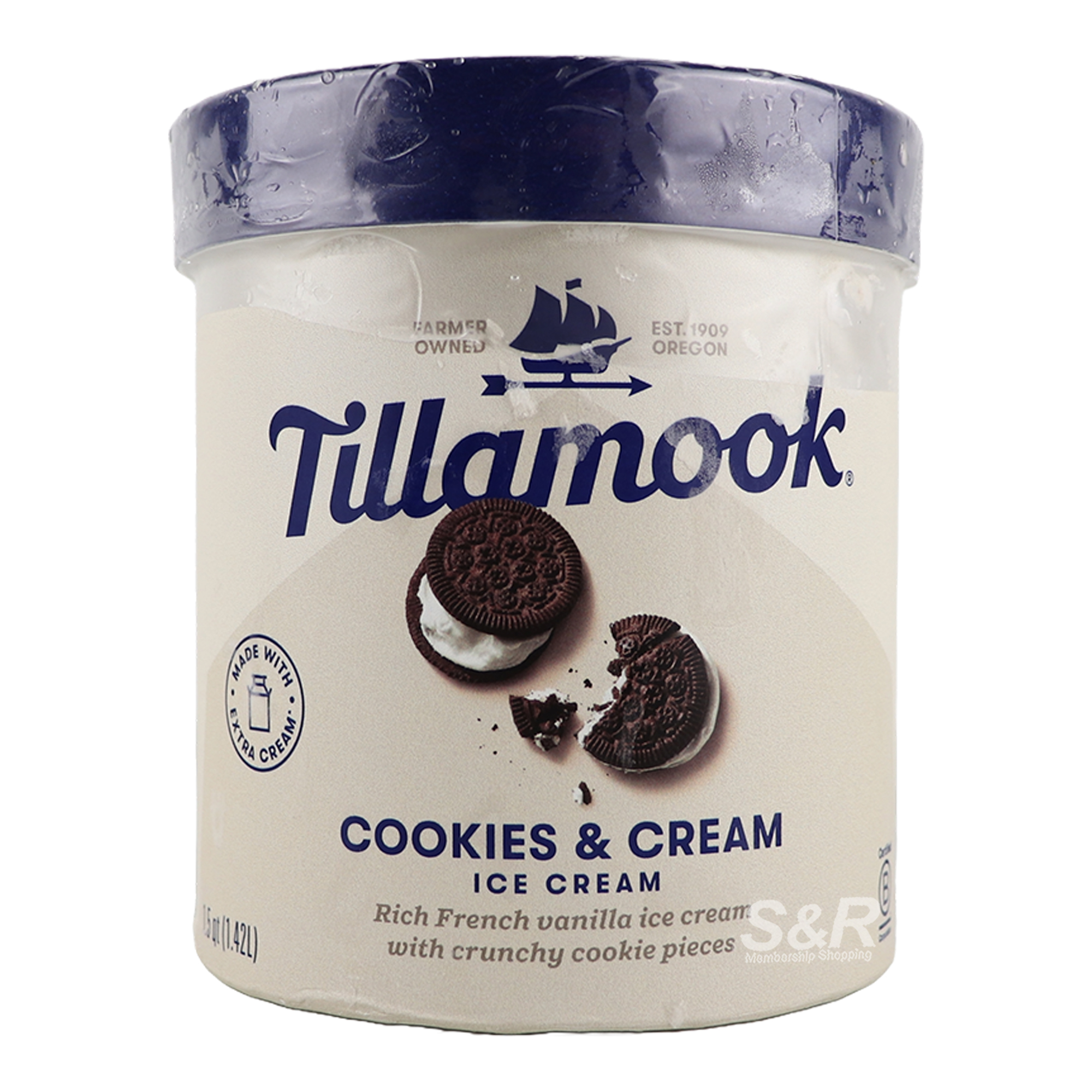 Tillamook Cookies and Cream Ice Cream 1.42L